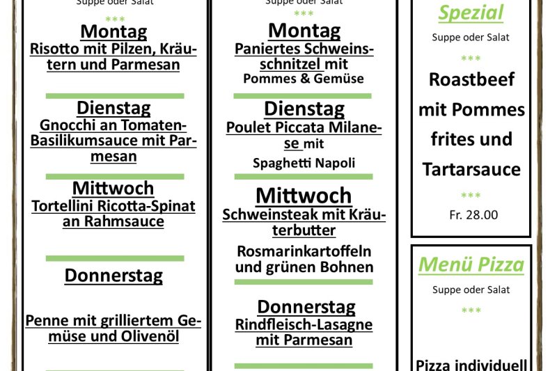 Mittagmenue 22.06