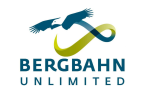Das Logo zeigt einen Vogel, der in die Luft fliegt, mit einem unendlichen Symbol darunter. Es steht für Bergbahnen im Freizeitbereich.