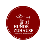 Hunde willkommen in diesem Zuhause Das Zeichen zeigt, dass Hunde in diesem Zuhause erlaubt sind. Es ist rot und hat ein Hundebild darauf.