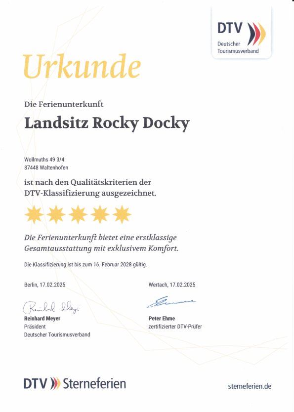 DTV 5-Sterne-Klassifizierung gültig bis 2028