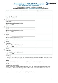 Anmeldebogen Wohnheime FBB-OBA-Programm von Juli bis September 2025
