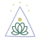 Eine Lotusblume ist im Zentrum eines geometrischen Musters zu sehen, das Gelassenheit und Spiritualität symbolisiert.