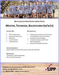 Stellenanzeige Meister, Techniker, Bauzeichner (m/w/d)