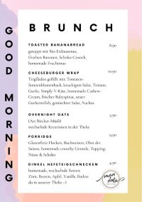 Kleine Frühstückskarte Mi-Fr