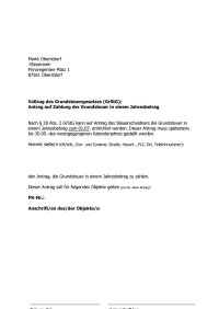 Grundsteuer Antrag auf Jahreszahlung