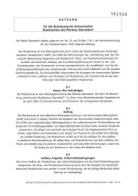 Kommunale Musikschule Benutzungssatzung mit Schulordnung ab 01.09.2025