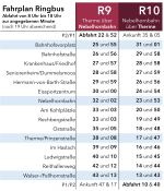 Ringbus Minifahrplan