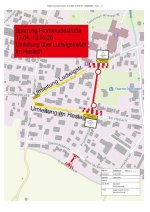 Umleitungsplan während Sperrung Promenadestraße