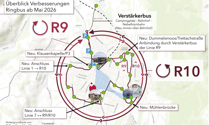 Übersichtsplan mit Verbesserungen ab Mai 2026