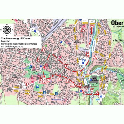 Wegstrecke und Beschilderungsplan Trachtenumzug