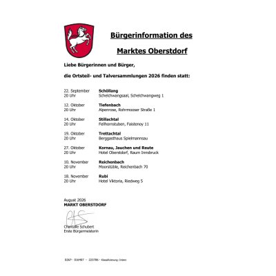Ortsteil -und Talversammlungen 2026 Plakat