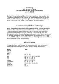 Ladenschlussverordnung 01.01.2023 - 31.12.2023