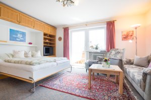 Wohnung 2 - Wohnzimmer mit Schrankbett