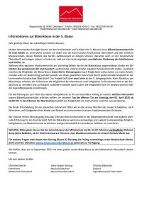 Anmeldung Infobrief- Bläserklasse-Schuljahr 2025-2026
