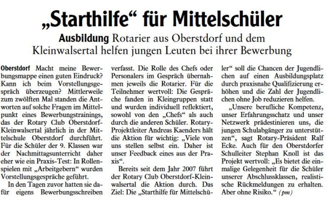 Zeitungsartikel Rotary 2019