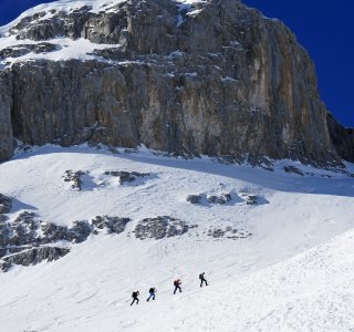 Skitouren St Antönien Sulzfluh Gipfelaufbau 4 personen