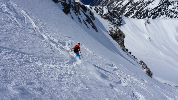 Skitour Allgäu Gaisshorn Gipfelhang Abfahrt