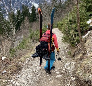 Skitour Allgäu Gaisshorn Abstieg nach Hinterstein