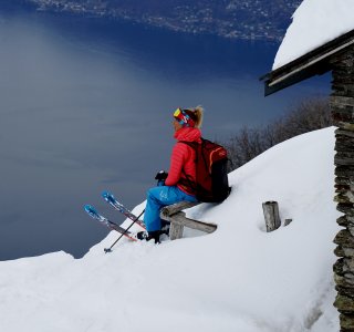 Aussicht von Alpe Voje zum Lago Maggiore, Schweiz