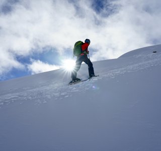 Skitour auf Piz Campagnung, 2.825 m, Juleirpass, Schweiz