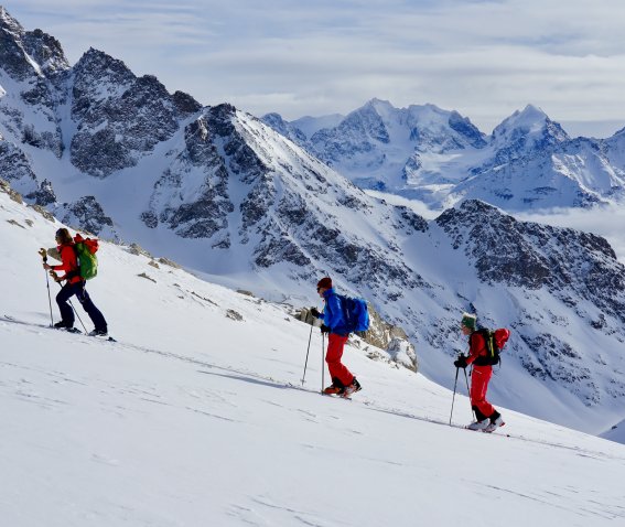 Aufsteig zum Piz Suvretta, 3.143 m, Julierpass, Schweiz