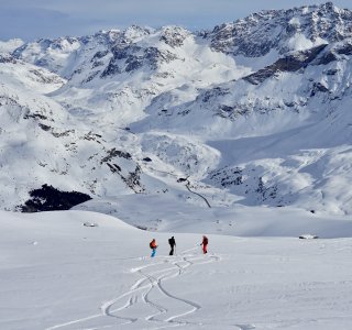 Skitour auf Piz Scalotta, Bivio, Julierpass, Schweiz