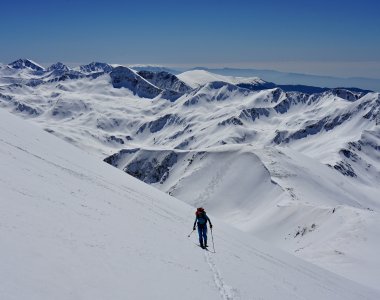 Skitour auf Vihren, 2.914 m, Pirin Gebirge, Bulgarien