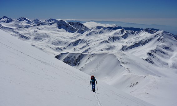 Skitour auf Vihren, 2.914 m, Pirin Gebirge, Bulgarien