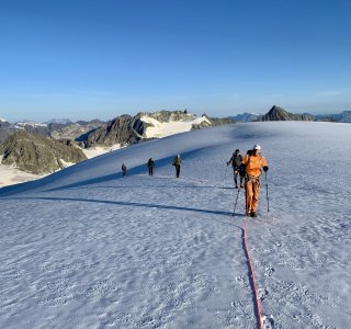Haute Route im Sommer, seilschaft, gletscher