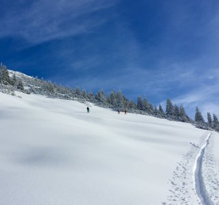 Skitourenwochenende, Kurs, Spuranlage im Neuschnee