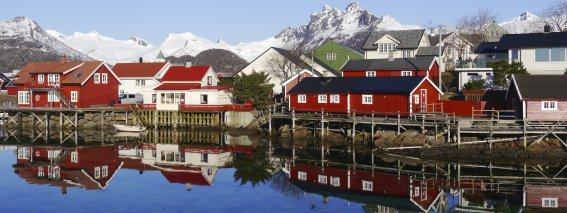 Hafenszene in Svolvær auf den Lofoten