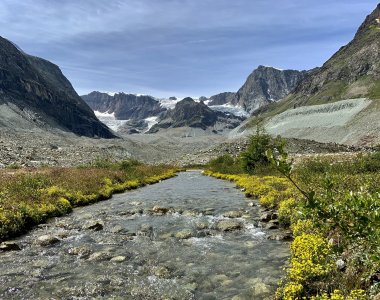 Wandern Alpen Bach vor Zermatt