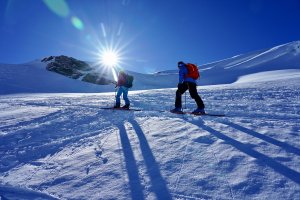 Gran Combin, aufstieg in der sonne