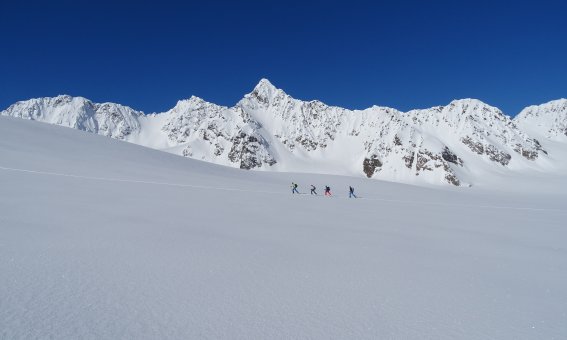 Aufstieg über den Koppangen  breen zum Tafeltinden, 4 er Gruppe