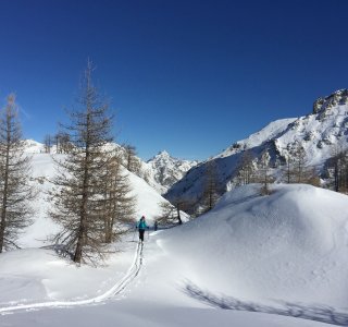 Skitour im Valle Maira, im Aufstieg zm Bodoira