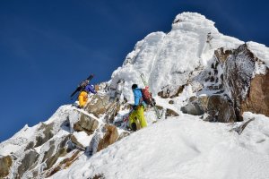 Skitour Wildspitze Gipfelaufstieg, Eispilz