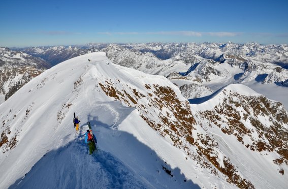 Skitour Wildspitze Übergang zum N-Gipfel
