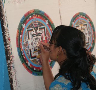 Kathmandu, Thangka Zeichnerin