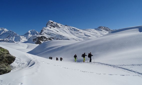 La Rossiere Aufstieg Freeridewoche