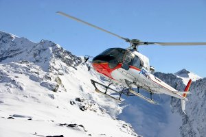 Helikopter, berge, schnee