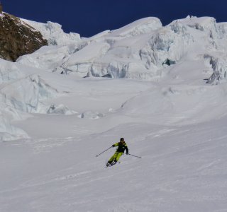 Freeride Gressoney, Gletscher Abfahrt ins Val Verra