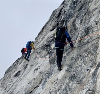 Ortler, Sicherungskette, Bergsteiger am Seil