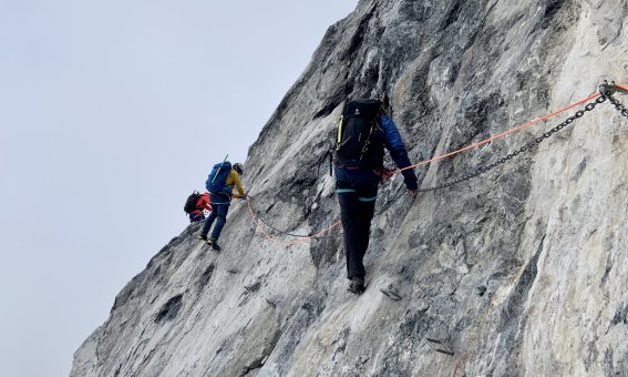 Ortler, Sicherungskette, Bergsteiger am Seil