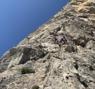 Kletterer Felswand Vorstieg