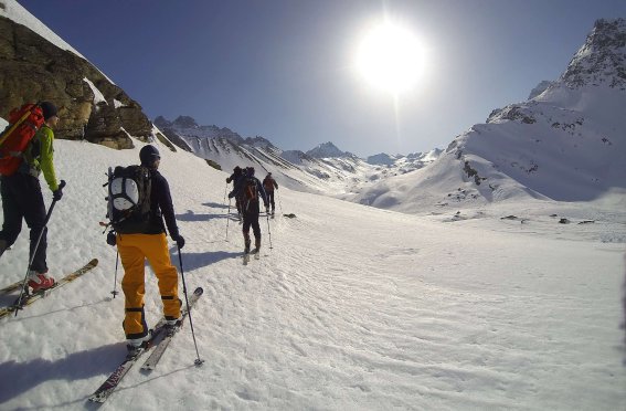 Skitour, Sonne, Gruppe,