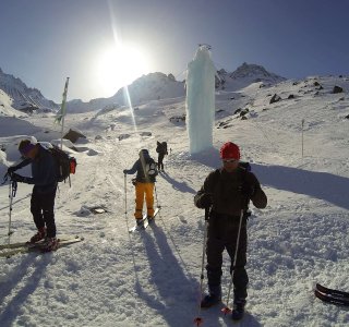 Skitourengänger, Morgens, Aufbruch, Silvretta