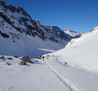 Aufstieg, Jamtalhütte, Skitour, Spur
