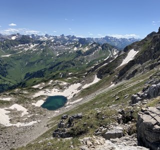 Hindelanger Klettersteig, Koblat See von oben