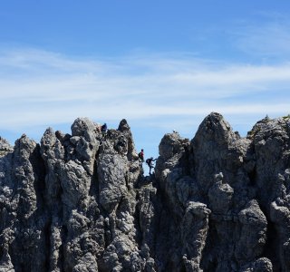 Mindelheimer Klettersteig, mehrere Felstürme