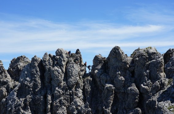 Mindelheimer Klettersteig, mehrere Felstürme